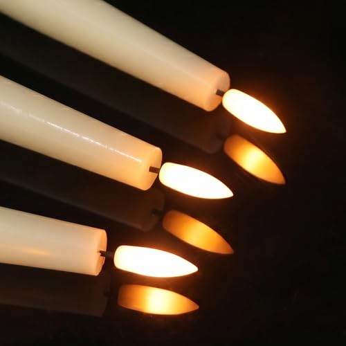 Image of Rechargeable LED Flameless Taper Candles Battery Operated Remote Timer