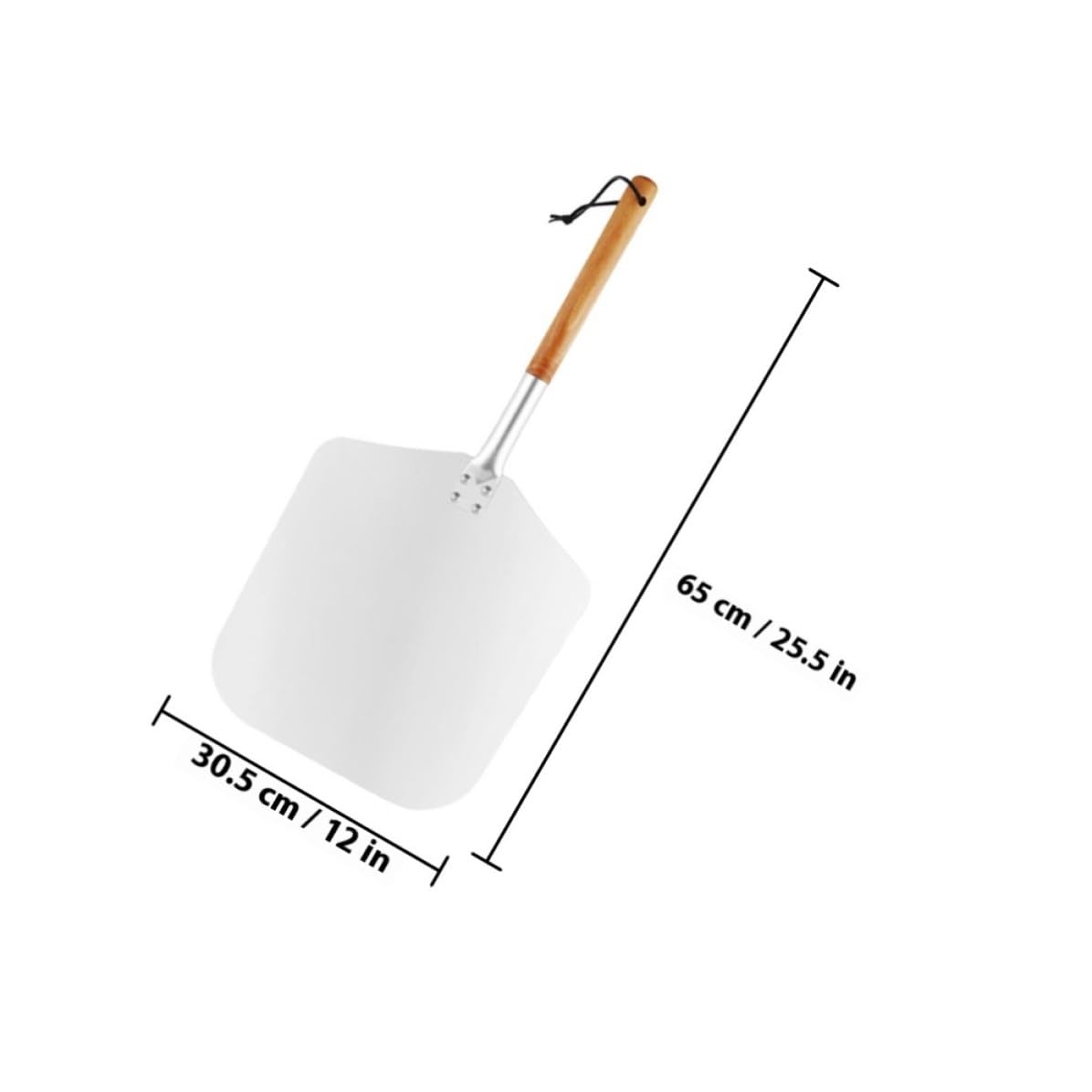 Artibetter Spatule à Pizza en Aluminium avec Manche en Bois Ustensile Cuisine Pratique et Facile à Ranger pour Pizzerias et Restaurants Occidentaux