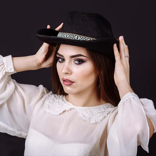 Image of Cowboy Hat Bands for Men Women, Leather Hatbands Belt for Cowboy /Western /Fedora /Cowgirl Hats