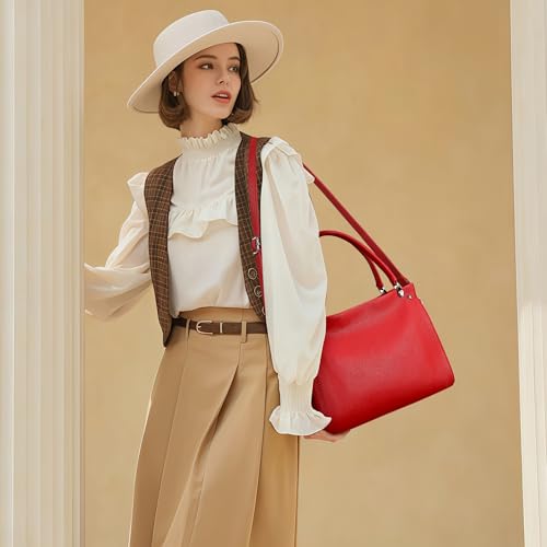Image of KOGTLA Lychee-textured Vegan Leather Purses for Women, Sturdy Ladies Handbags with Adjustable Satchel Strap, Tote Hobo Bags | Lychee-textured