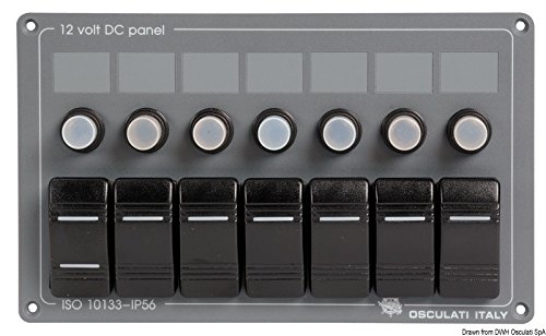Osculati Pannello orizzontale 7 interruttori (Horizontal Electric Panel w/7 switches)