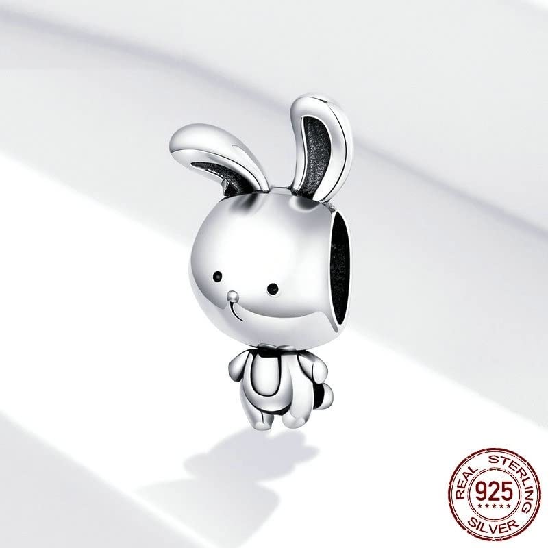Charm de conejo de plata 925 y abalorios de animales para pulsera de plata 3