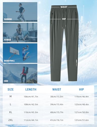 Image of Venzina Men's Straight Fit Pants, Cooling 4-Way Stretch Performance Chinos with Wrinkle Resistant & Quick Dry for Office, Work, Casual Outings and Active Wear, Dark Gray-XXL