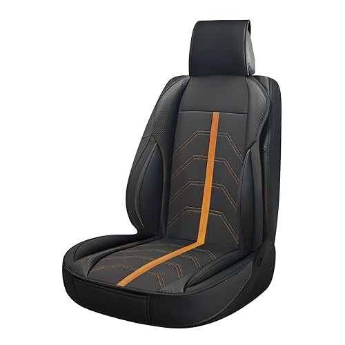 S SUMEX Dossier de siège de Voiture modèle Potenza Noir et Orange Housse de Sport Universelle imperméable en Cuir synthétique
