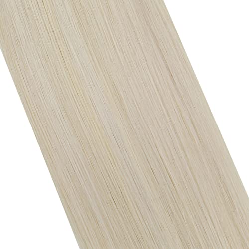 Image of Moresoo Microlink Hair Extensions, Feather Tip, White Blonde, 24 Inch 40g | 50 feather tips, lower-profile design, luminous blonde blend, cold fusion installation, dramatic length, buildable volume