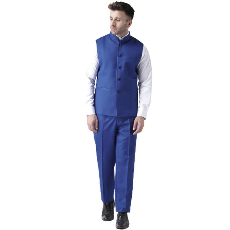 Image of hangup Men's Synthetic Notch Lapel Suit (2BasketTR RoyalBlue 40 Royal Blue