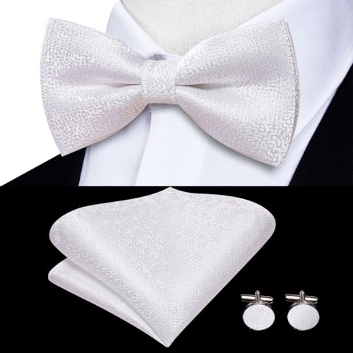 Image of Dubulle Suspender and Bow Tie for Men Paisley Solid Mens Suit Braces Pretied Bowtie and Handkerchief Cufflinks Formal Wedding
