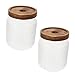 PRETYZOOM 2 Pcs Glass Storage Jar Small Flour Container Condiment Container Glass Storage Containers Clear Spice Storage Jar Sealed Container Jars Air Tight Acacia Food Seasoning