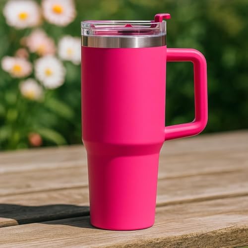 Image of Nestara Stainless Steel Tumbler - 1200ml, Leakproof Water Cup with Handle, Lid & Straw for Hot & Cold Drinks, Coffee Mug for Gym, Travel, Office & Outdoor (Blue)