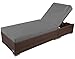 Produktbild RS Trade Palermo XXL (Sitzhöhe mit Auflage ca. 42 cm) Outdoor Polyrattan Sonnenliege, Alu-Gestell (bis 160 kg) mit Rollen, Lehne 5-Fach verstellbar, Rattan Gartenliege inkl. 10 cm Auflage, Braun/Grau