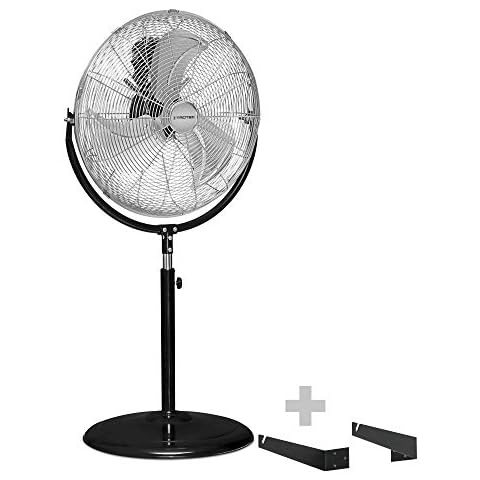 TROTEC Standventilator TVM 18 S 100 Watt Leistung Durchmesser 45 cm 3 Geschwindigkeitsstufen Chrom-Design inkl. Tragegriff und Wand- und Deckenhalterung Cover