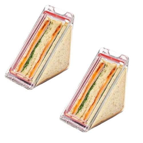 munufe 2 recipientes triangulares reutilizables para sándwich, caja portátil para sándwiches de...