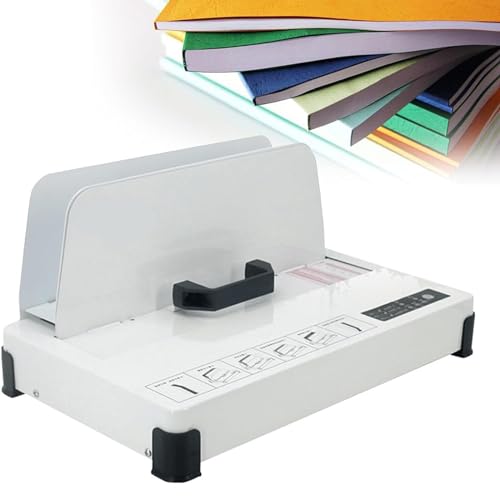 JMOUZHG Máquina de Encuadernación Térmica con Calefacción de Cerámica, Capacidad para 500 Hojas, 3 Configuraciones de Engranajes para Documentos A4/A5, para Uso en el Hogar