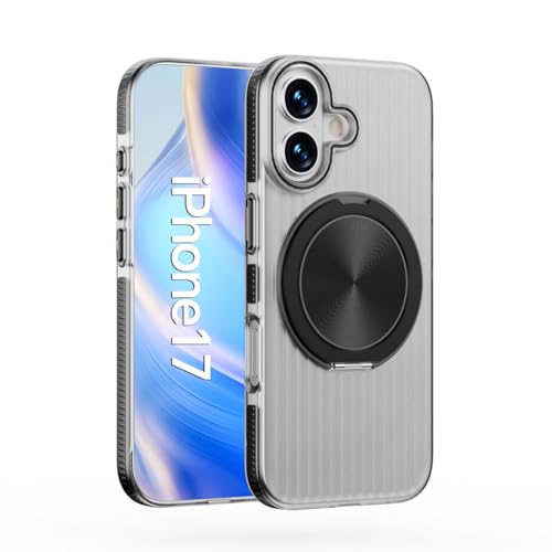 Bolvee iPhone 17 用 ケース リング iPhone17 カバー MagSafe対応 スマホケース マグネット メッキ加工 おしゃれ 耐衝撃 軽量 薄型 スリム 背面PC マット加工 傷つけ防止 360度回転 スタンド機能 ストラップホール付