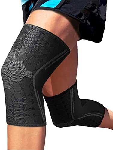 Sparthos Knee Brace for Men, Knee Compression Sleeve for Women - Black-XL