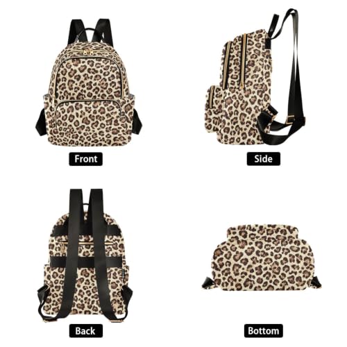 Image of ALAZA Brown Cheetah Leopard Print Pattern Medium Backpack Purse for Women Travel Bag Fashion Daypack Back Pack Shoulder Bag