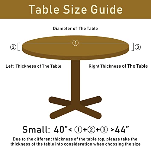 FATTTYCY Round Table Cloth Vintage Lemon Flower and Leaves Tablecloth Elastic Edge Fitted Table Cover Up to 40"-44" Diameter by FATTTYCY - Image 2
