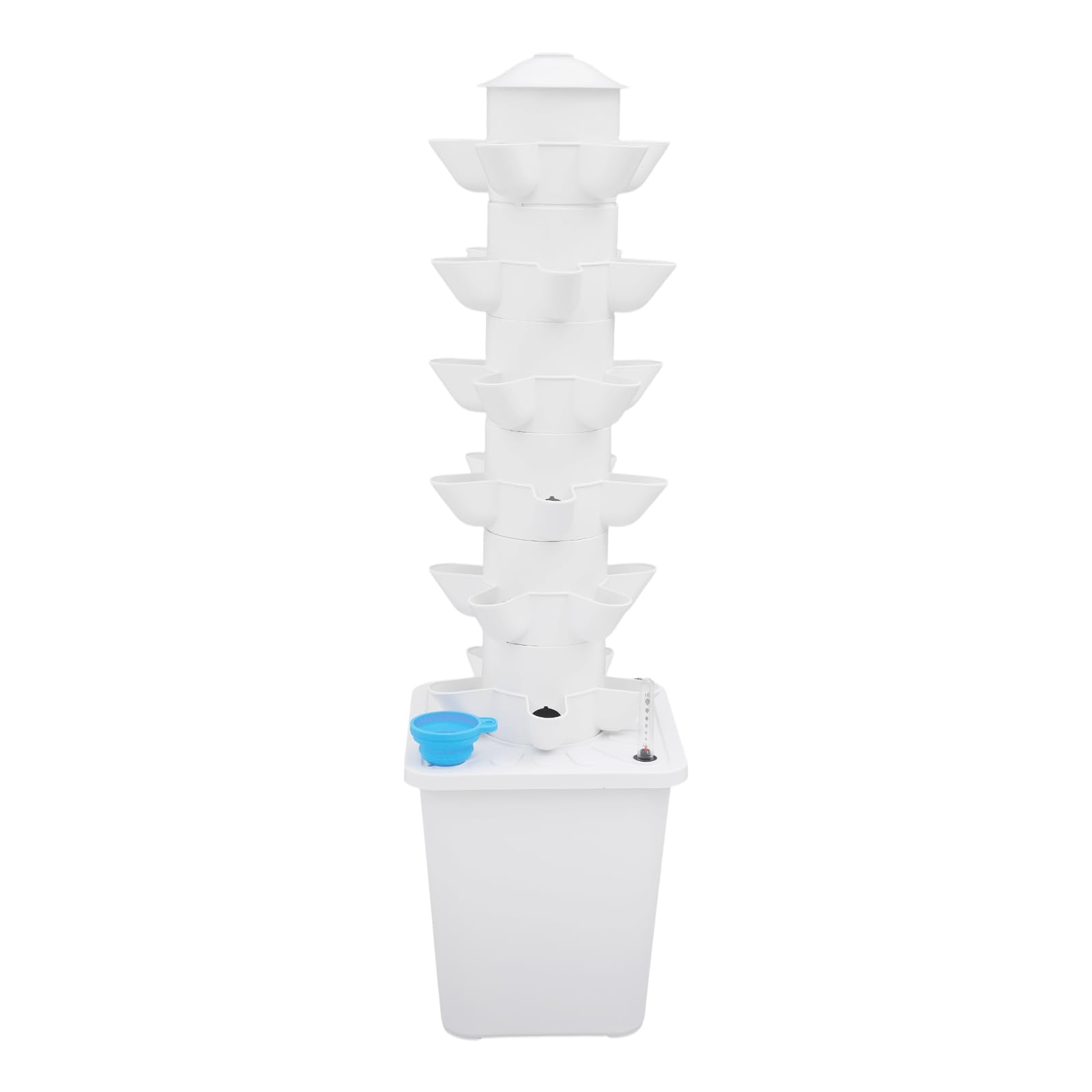 30 Löcher Hydroponic Tower, 6 Etagen Tower Growing System Kit, Hydroponisches Anbausystem mit Hydratationspumpe und Skala-Anweisungen, Garten Hydroponischer Turm mit 10L Wassertank für Obst/Gemüse