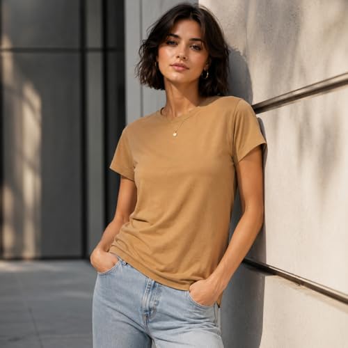 Image of London Hills tops for woman | tshirt for woman | t shirt for womans| tops for women western | western tops for woman's | women t shirt | women tees | gym tshirt for women workout | t shirts Round Neck