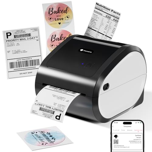 Phomemo Bluetooth Thermal Printer- D520-BT Shipping Label Printer 4x6 Printer for Small Business & Packages/Barcode/Address/Postage Label, Compatible with Shopify, FedEx, Etsy