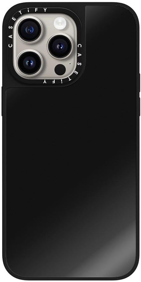 CASETiFY Mirror iPhone 15 Pro Max Case [Reflective / 4.9ft Drop Protection/Compatible with Magsafe] - Black On Black - Image 2