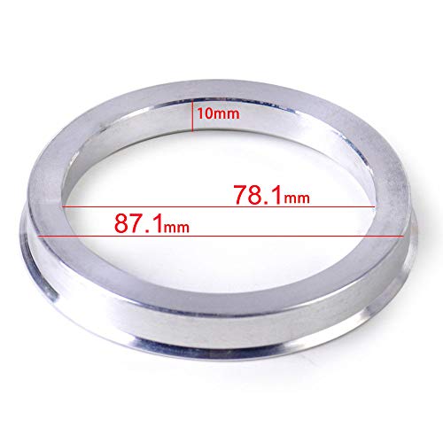 Image of ZHTEAPR 4pc Wheel Hub Centric Rings 78.1 to 87.1 OD 87.1mm ID 78.1mm Aluminium Alloy Wheel Hubrings 87.1 to 78.1