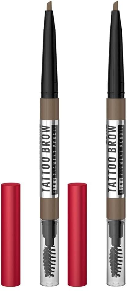 Image of Maybelline Tattoo Brow 36 Hr Brow Pencil, Grey Brown (Pack of 2)