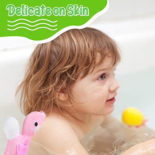 Gants de bain exfoliants luffa enfant pour finir avec les bains difficiles - 2