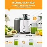 GDOR 800W Juicer Machine, 3” Wide Feed Chute, Dual-Speed Centrifugal Juicer for Fruits & Vegetables, Anti-Drip Function, BPA-Free, Easy to Clean with Brush, White - Image 2