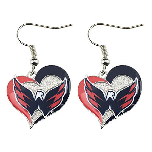 NHL Washington Capitals Swirl Heart Earrings