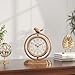 ChimeTide Gold Vintage Table Clock with Bird, European Retro Style Mantel Clocks, Desk and Shelf Decor Clock, for Living Room, Farmhouse, Bedside, Bedroom, Gift (7.9
