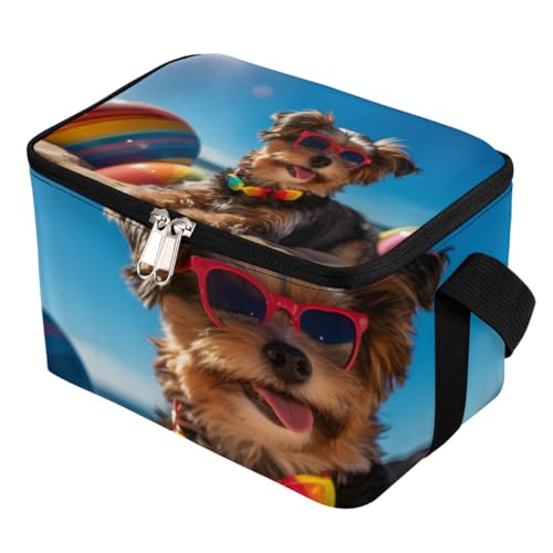 GzLeyigou Lunch Bags for Women Men 9 Cans,Beach Dog Hot & Cold Food Delivery Bag Insulated Grocery Bag Insulated Lunch Box Puppy Summer Cooler Bag for Office Work Picnic Beach