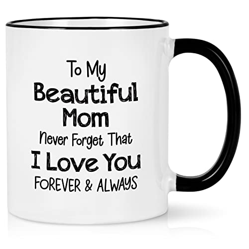 Cabtnca Mom Gifts, I Love You Mom Coffee Mug from Daughter Son, Birthday Christmas Mothers Day Gifts, 11Oz