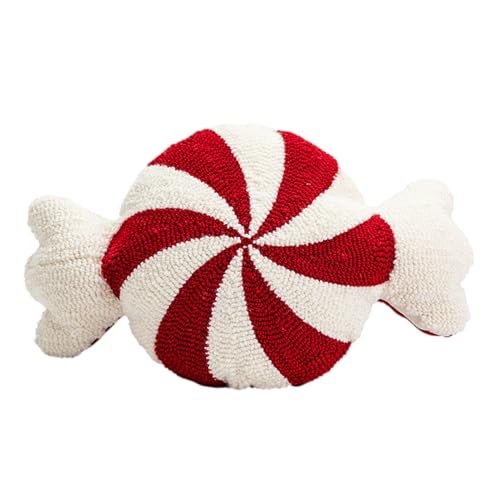 Coussin de Chaise à la Menthe poivrée | Coussin de Chaise décoratif de Noël en Peluche Rouge et Blanc, pour Salon, Chambre à Coucher, dortoir, décoration...
