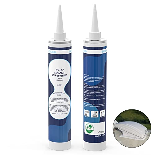 Eazy2Hd 2 Pack Rv Self Leveling Lap Sealant For Rv Roofs,Rv Roof Sealant,Camper Caulking, Camper Sealer For Rubber Roof Epdm,White #TOP1