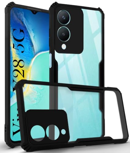 Image of Jkobi Hybrid Back Cover Case for VIVO Y28 5G (Shockproof with Polycarbonate Clear Panel | Professional Black)