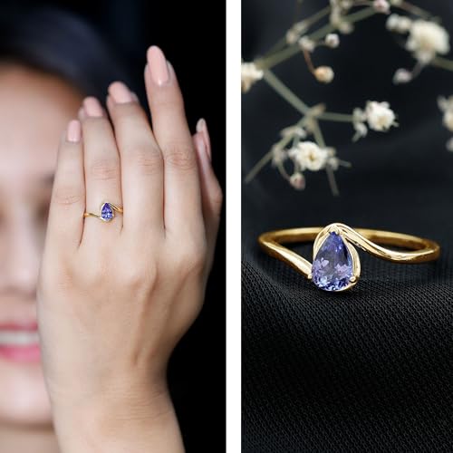 Natural 5X7mm Tanzanite Teardrop Engagement Ring, Aaa Quality, Certified Tanzanite Solitaire Ring (Ideal For Gift)2