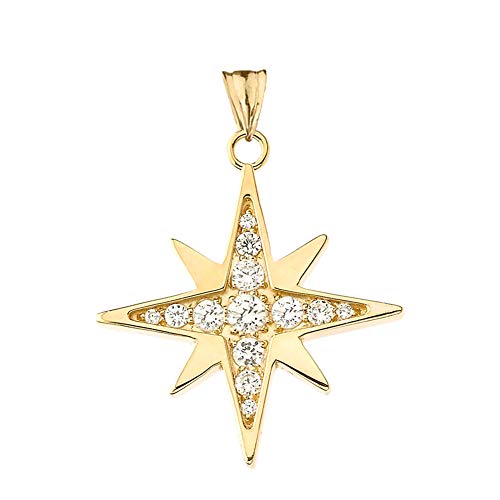 Claddagh Gold Diamond North Star Pendant