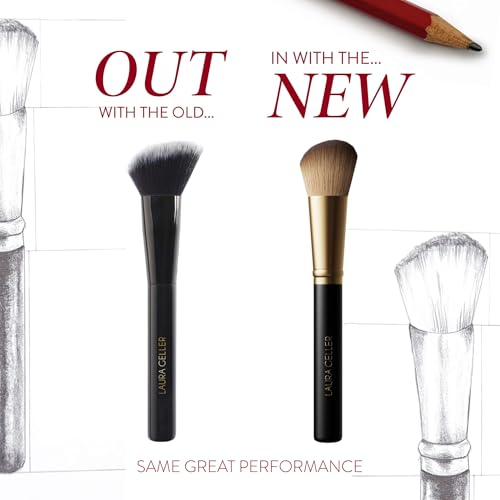 image for LAURA GELLER NEW YORK Angled Blush Brush with Black Wooden Handle & De