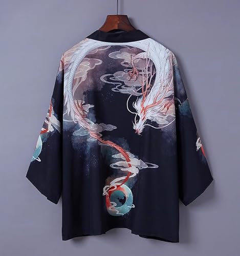 Image of Women's and Men Kimono Cardigan Japanese Long Sleeves Lightweight Open Front Coat Tops