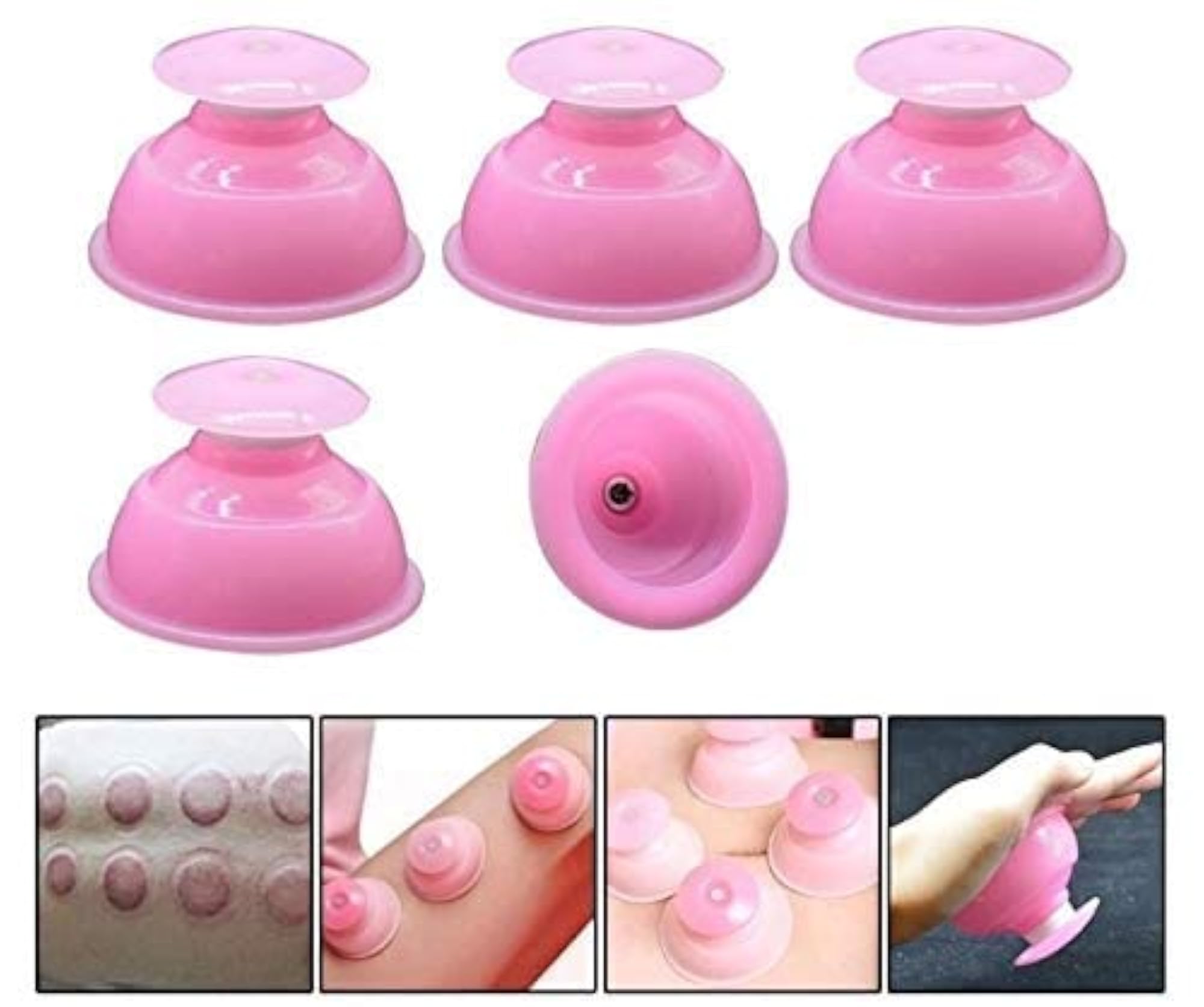 Acupressure Silicone Vacuum Cupping Therapy Massage Cups, 2 PCS