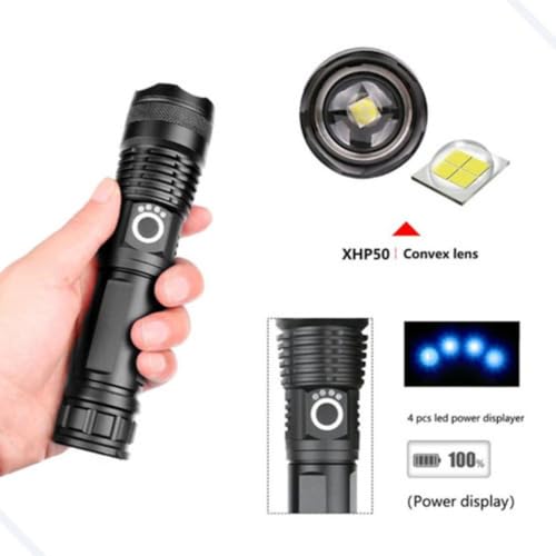 Lanterna T9 Tática Militar Super Potente Led Profissional Recarregável P50 USB Zoom Longo Alcance pa