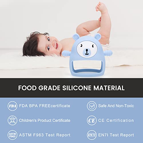 Image of Teething Toys for Babies 0-6 6-12 Months Infant, MISLILI Never Drop Food Grade Silicone Baby Teether Toys, Prevent Choking & Odorless, Less Dust and Hair Adhesion, Baby Gift