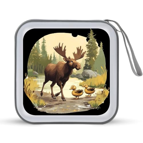 Duck Moose CD Case Plastic DVD Case Holder Wallet Disc Storage Organizer for Car Travel