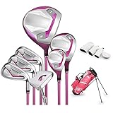 Komplettes Junior-Golfschläger-Set, Kinder-Golf-Set, 7 Pole-Golfschläger für Kinder und Jugendliche, für 120-165 cm große Jungen, Weihnachtsgeburtstagsgeschenk