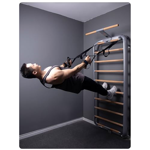 Scala multifunzione per esercizi e barra per trazioni da parete, per ginnastica, fisioterapia e stretching, ideale per bambini e adulti