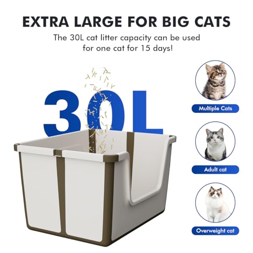 Stryfull Caixa de areia portátil dobrável para gatos, bandeja de areia de gatinho com laterais altas