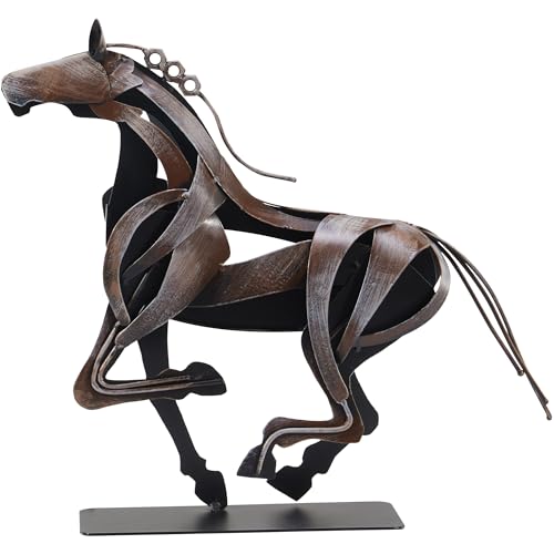 Estatua metálica de caballo artesanal decorativa miniatura 1