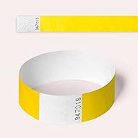 Tyvek Wristbands, 100 Pack by AA Wristbands for Parties, Security, Festivals, Events. Paper Like Wrist Bands (Yellow)
