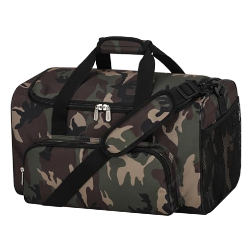 Image of 25L Small Gym Sport Duffle Bag, 17 inch, Camo | Weekender Overnight Bag, Travel, Workout, Fitness